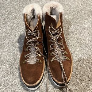 Fur white bottom booties